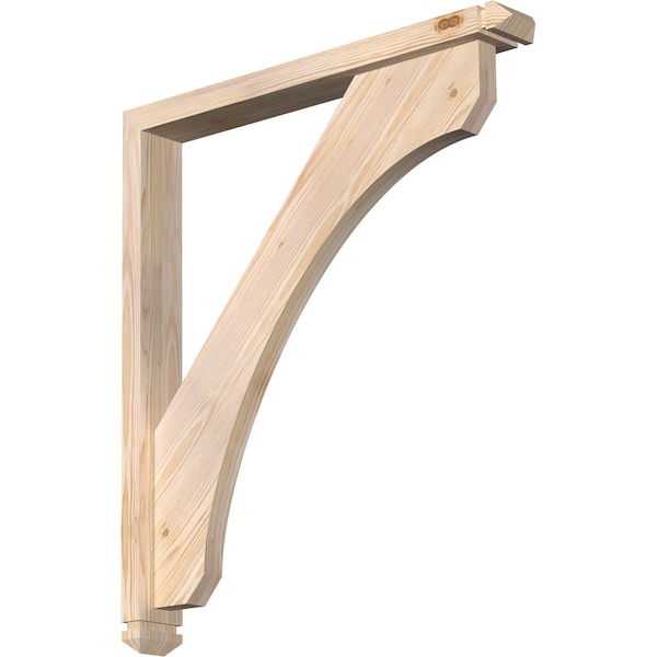 Ekena Millwork Legacy Arts and Crafts Smooth Bracket w/ Offset Brace, Douglas Fir, 3 1/2"W x 28"D x 32"H BKT0402X28X32LEC03SDF - main